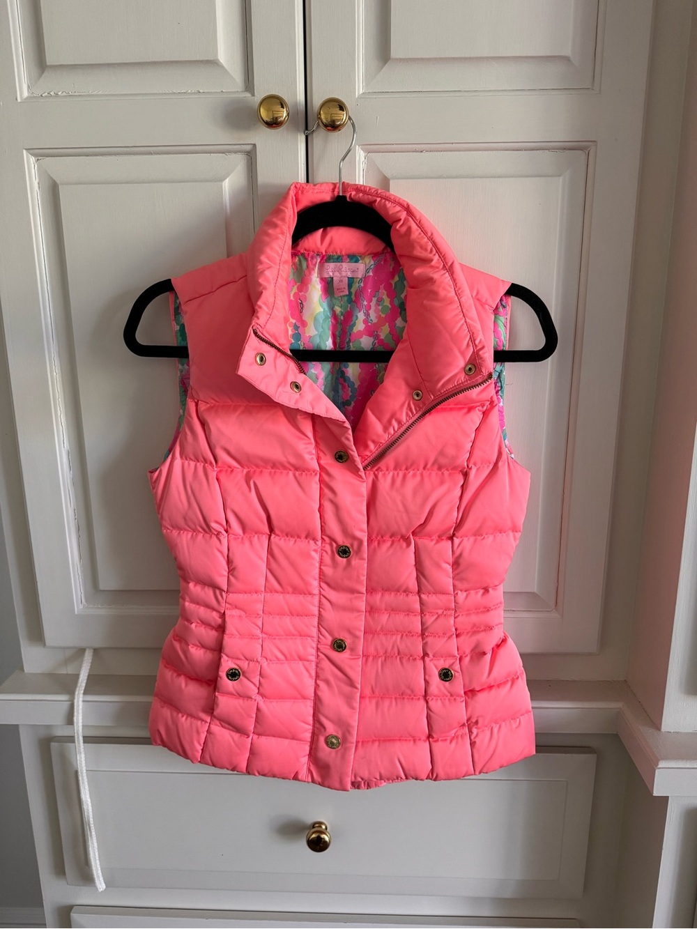 Lilly Pulitzer Hot Pink Quilted Puffer Vest